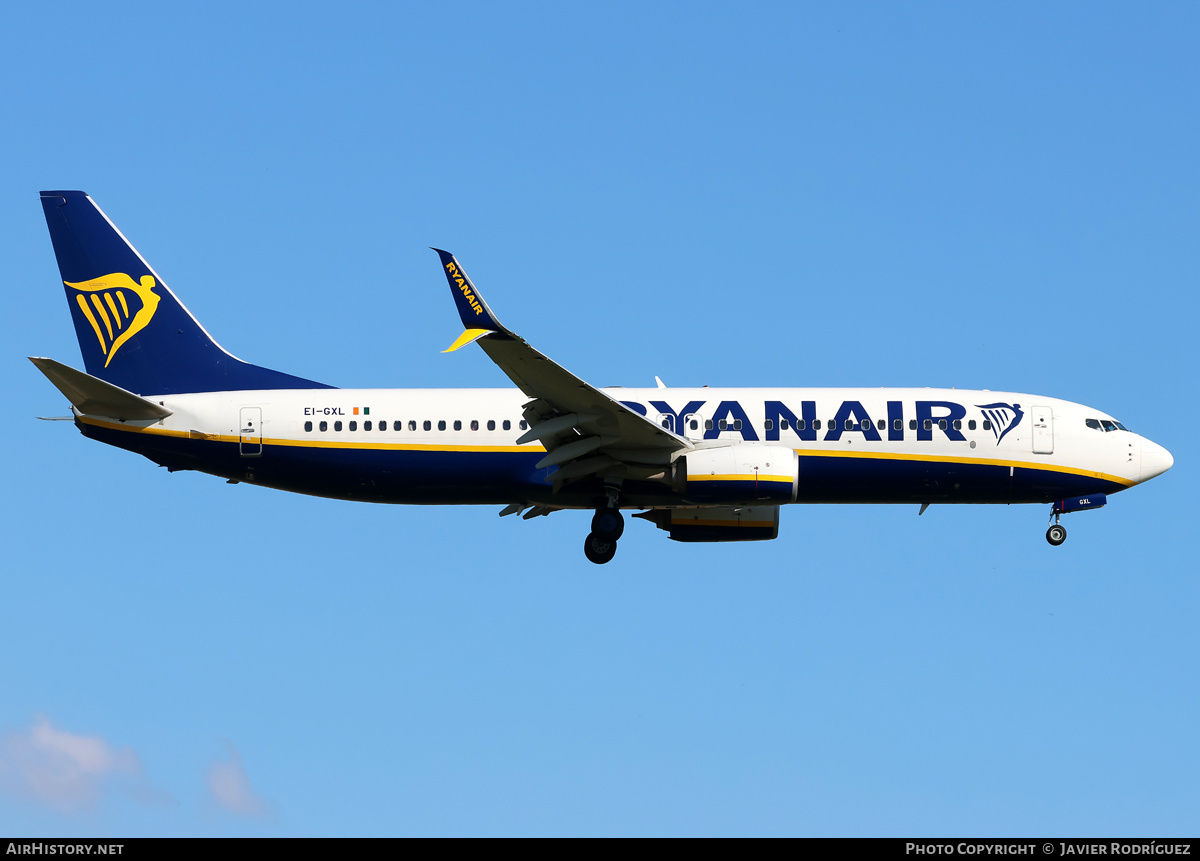 Aircraft Photo of EI-GXL | Boeing 737-800 | Ryanair | AirHistory.net #810743