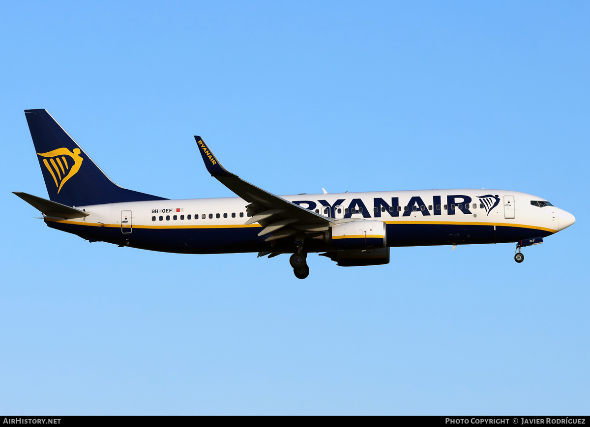 Aircraft Photo of 9H-QEF | Boeing 737-800 | Ryanair | AirHistory.net #810745
