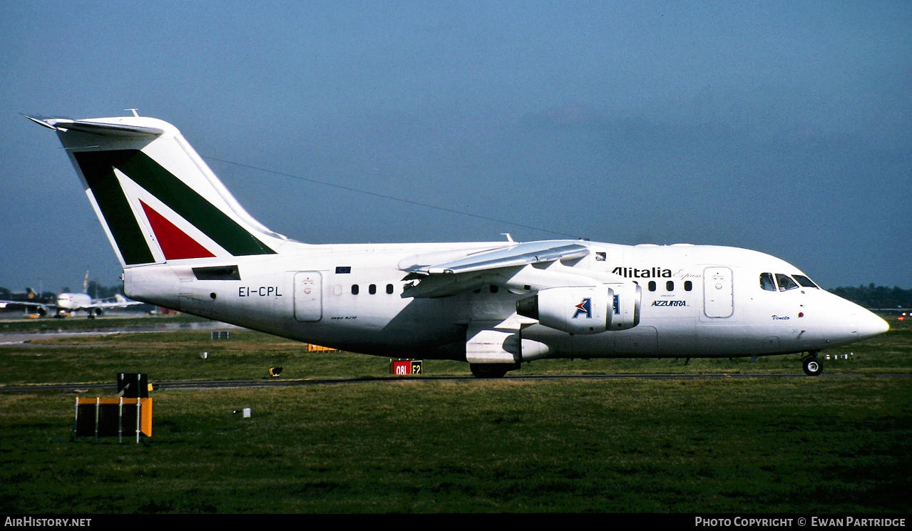 Aircraft Photo of EI-CPL | British Aerospace Avro 146-RJ70 | Alitalia Express | AirHistory.net #812133
