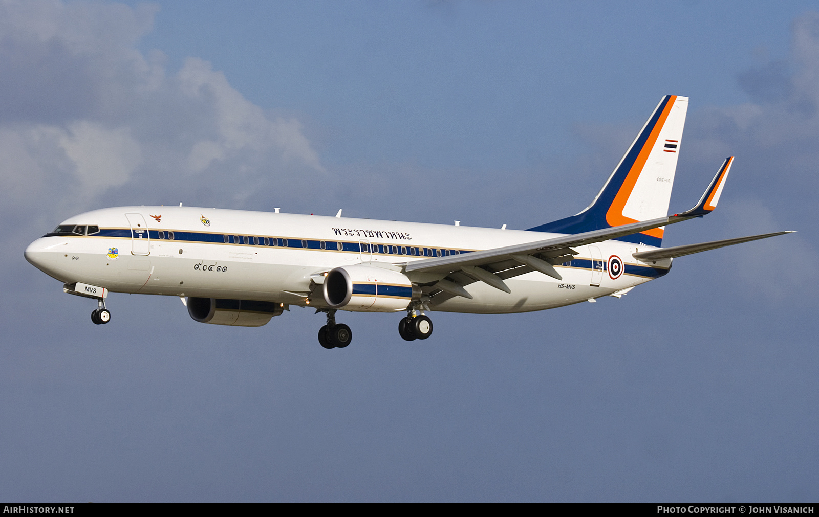 Aircraft Photo of HS-MVS / L11KH2-1/50 | Boeing 737-8Z6 BBJ2 | Thailand - Air Force | AirHistory.net #812244