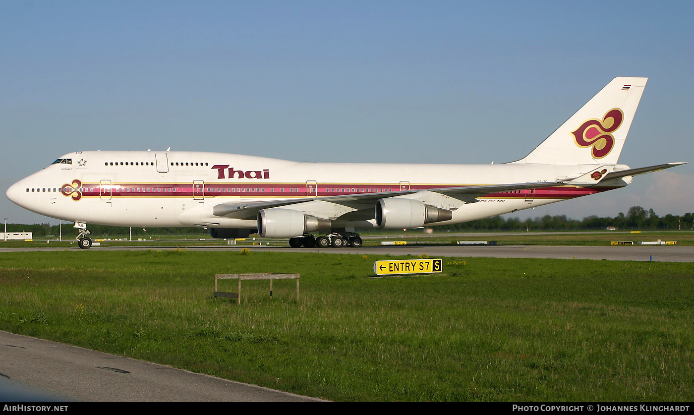 Aircraft Photo of HS-TGL | Boeing 747-4D7 | Thai Airways International | AirHistory.net #812504