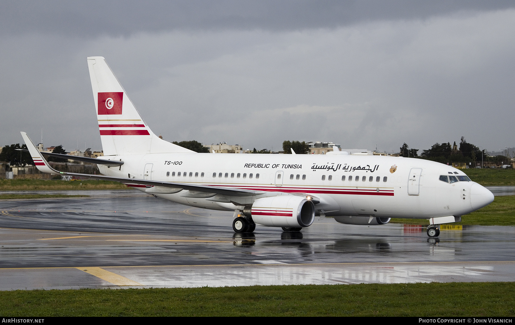 Aircraft Photo of TS-IOO | Boeing 737-7H3 BBJ | Republic of Tunisia | AirHistory.net #812557