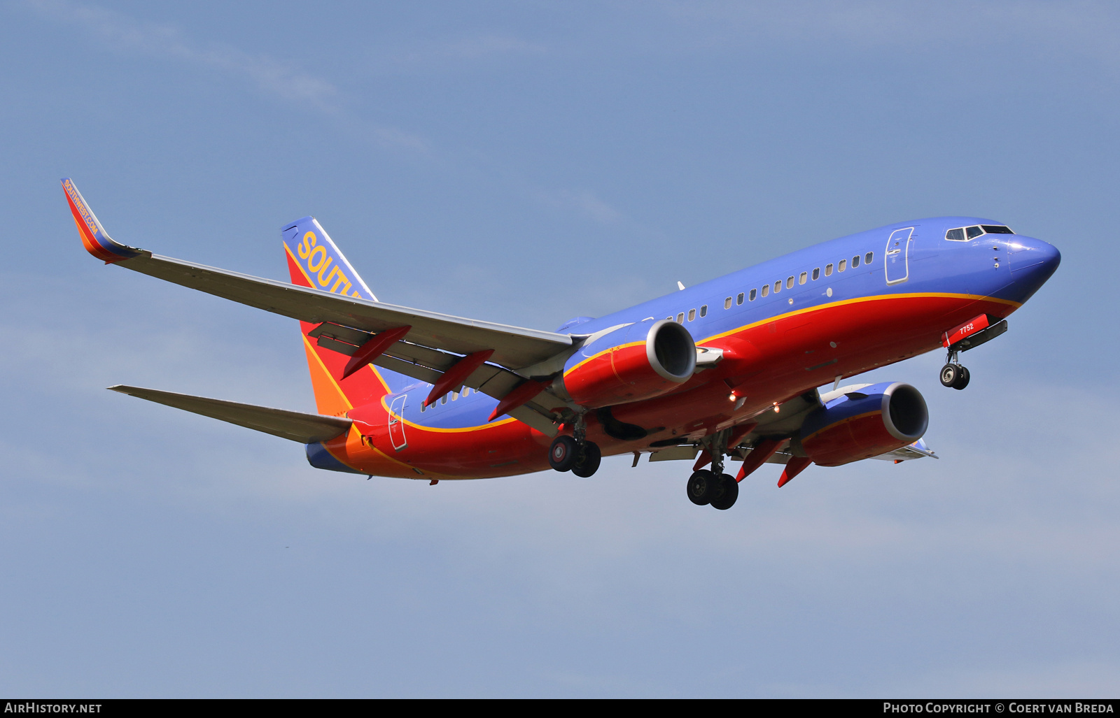 Aircraft Photo of N7752B | Boeing 737-7BD | Southwest Airlines | AirHistory.net #812659