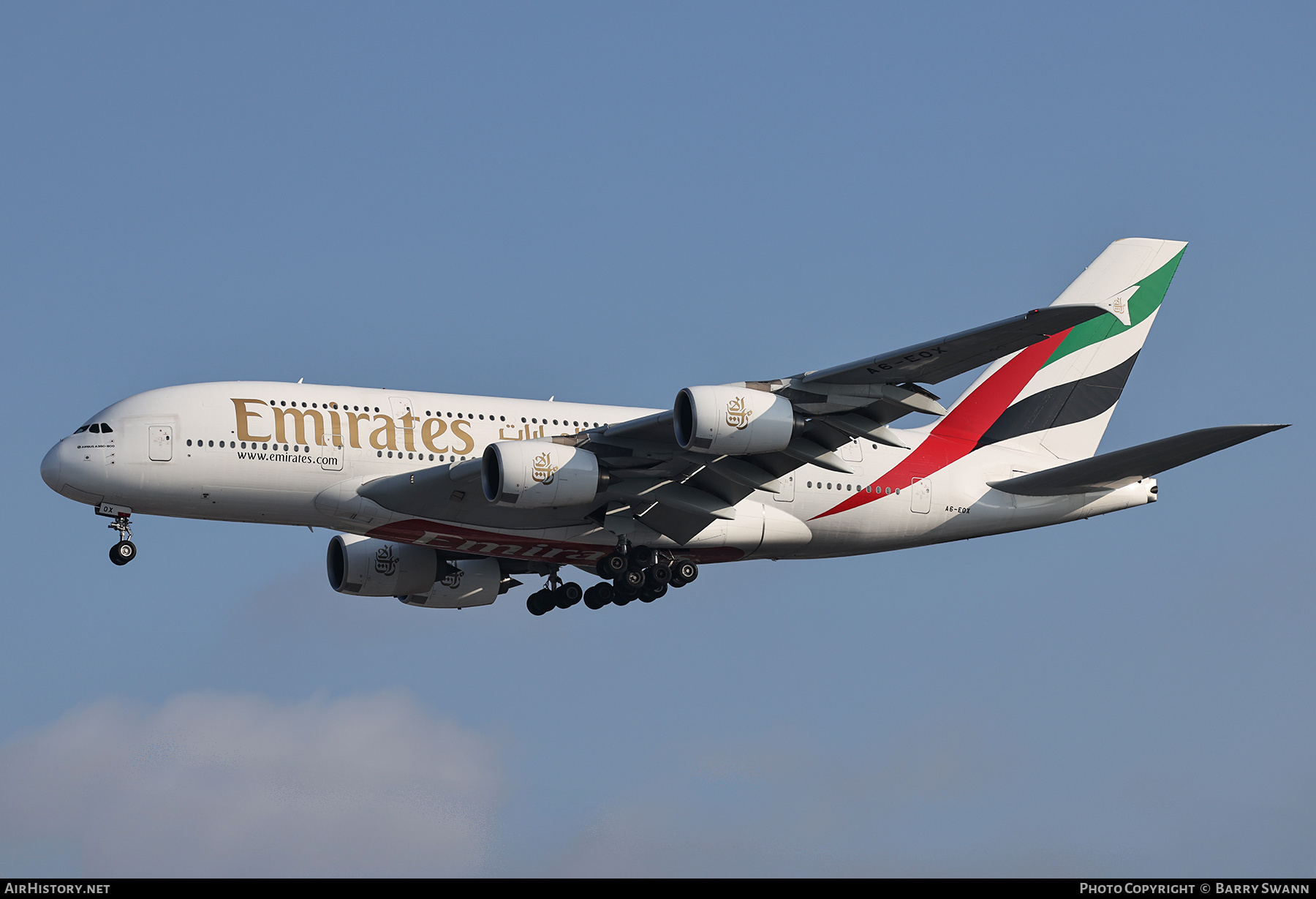 Aircraft Photo of A6-EOX | Airbus A380-861 | Emirates | AirHistory.net #812724