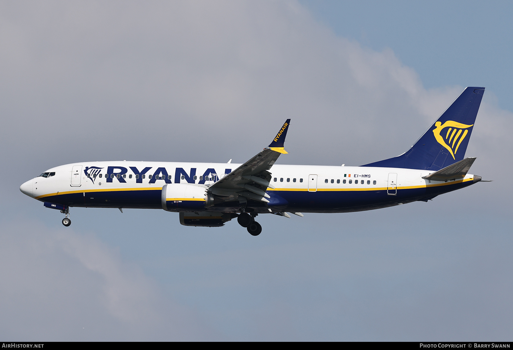 Aircraft Photo of EI-HMS | Boeing 737-8200 Max 200 | Ryanair | AirHistory.net #812738