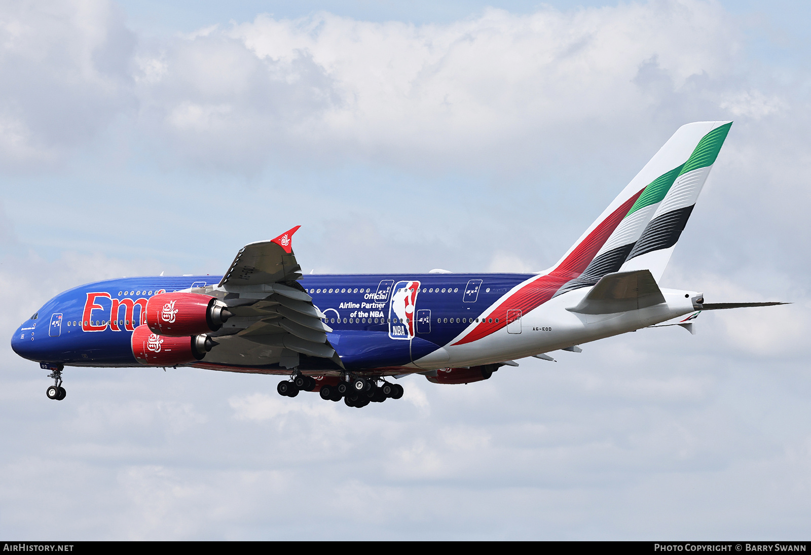 Aircraft Photo of A6-EOD | Airbus A380-861 | Emirates | AirHistory.net #812743