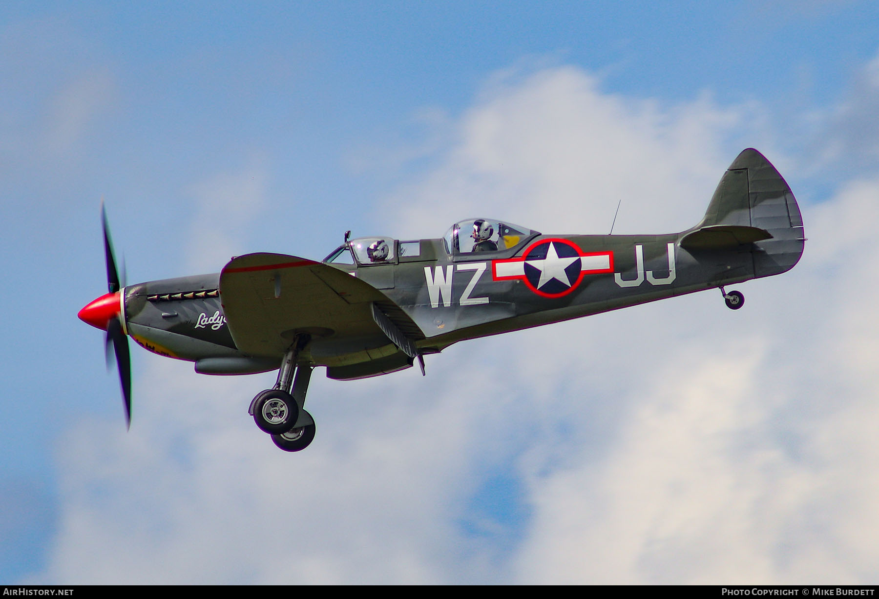 Aircraft Photo of G-AIDN | Supermarine 502 Spitfire T8 | USA - Air Force | AirHistory.net #813210