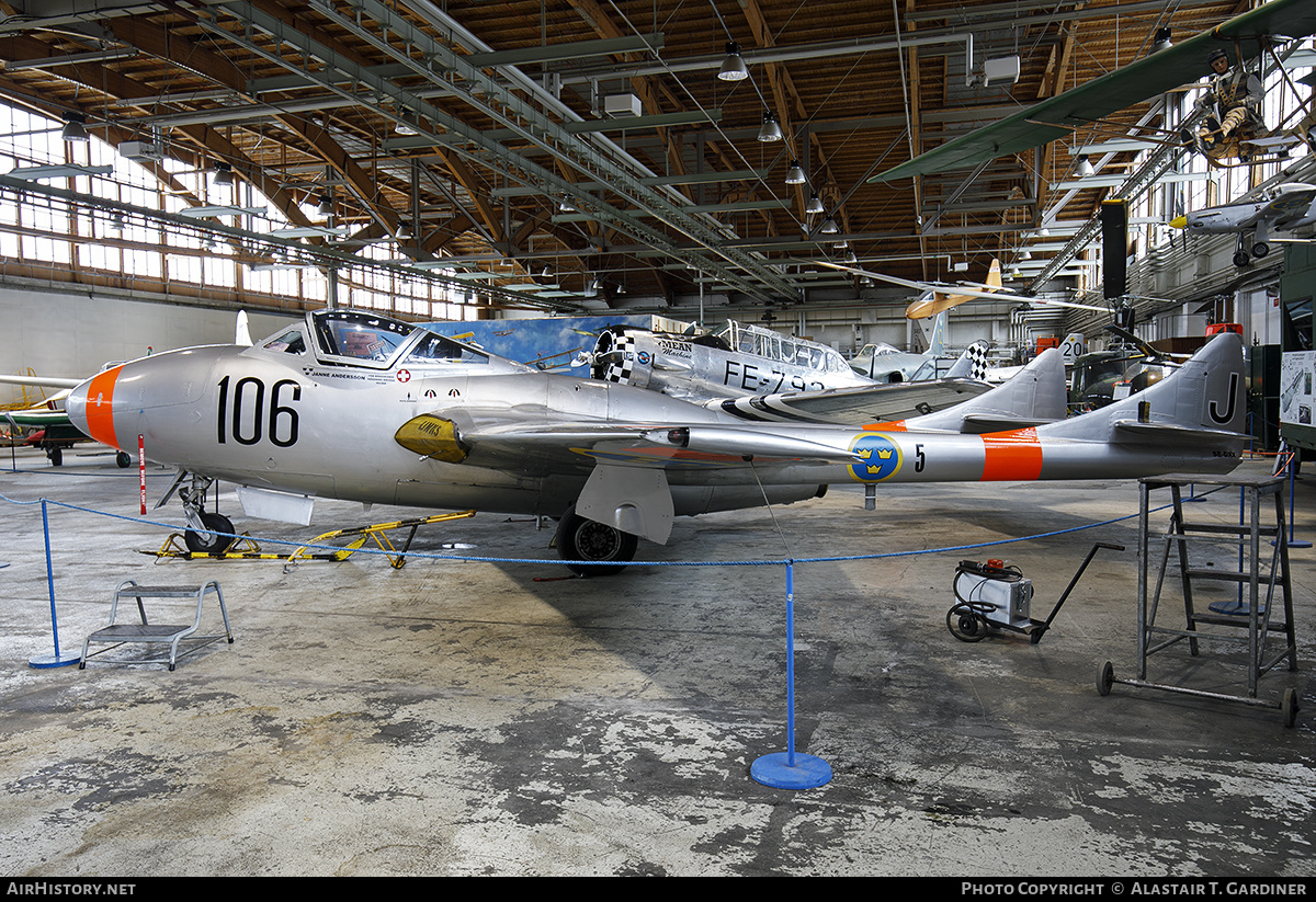 Aircraft Photo of SE-DXX | De Havilland D.H. 115 Vampire T55 | Sweden - Air Force | AirHistory.net #813272