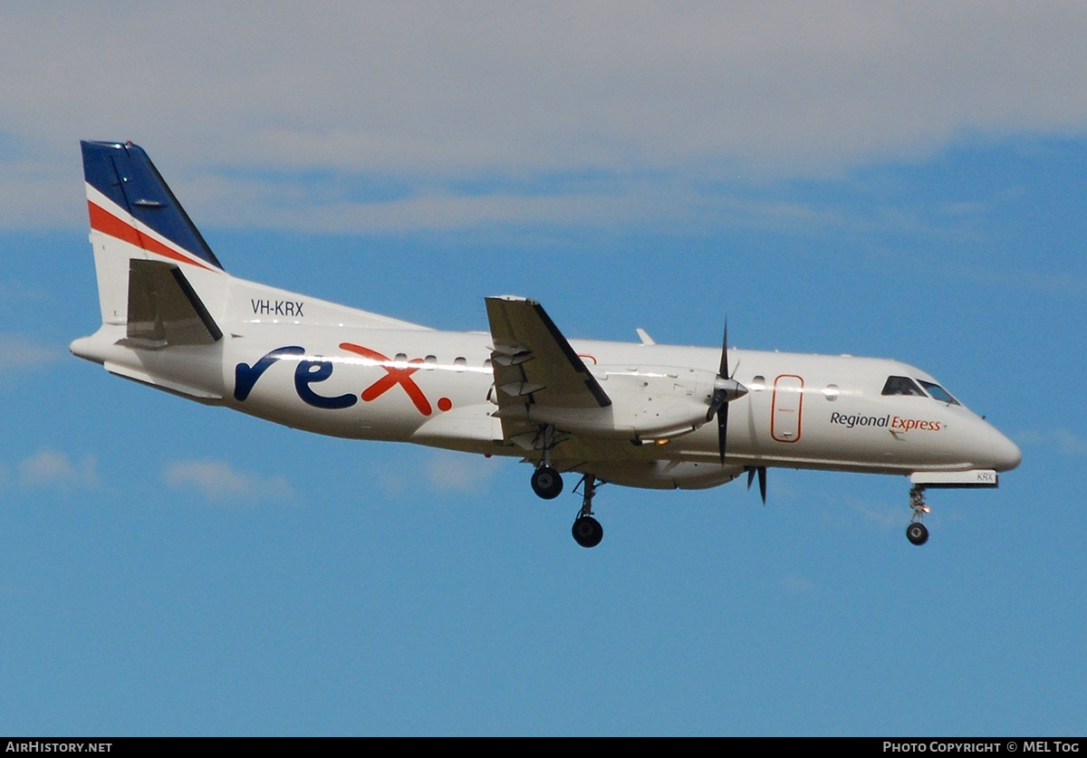 Aircraft Photo of VH-KRX | Saab 340B | REX - Regional Express | AirHistory.net #813338