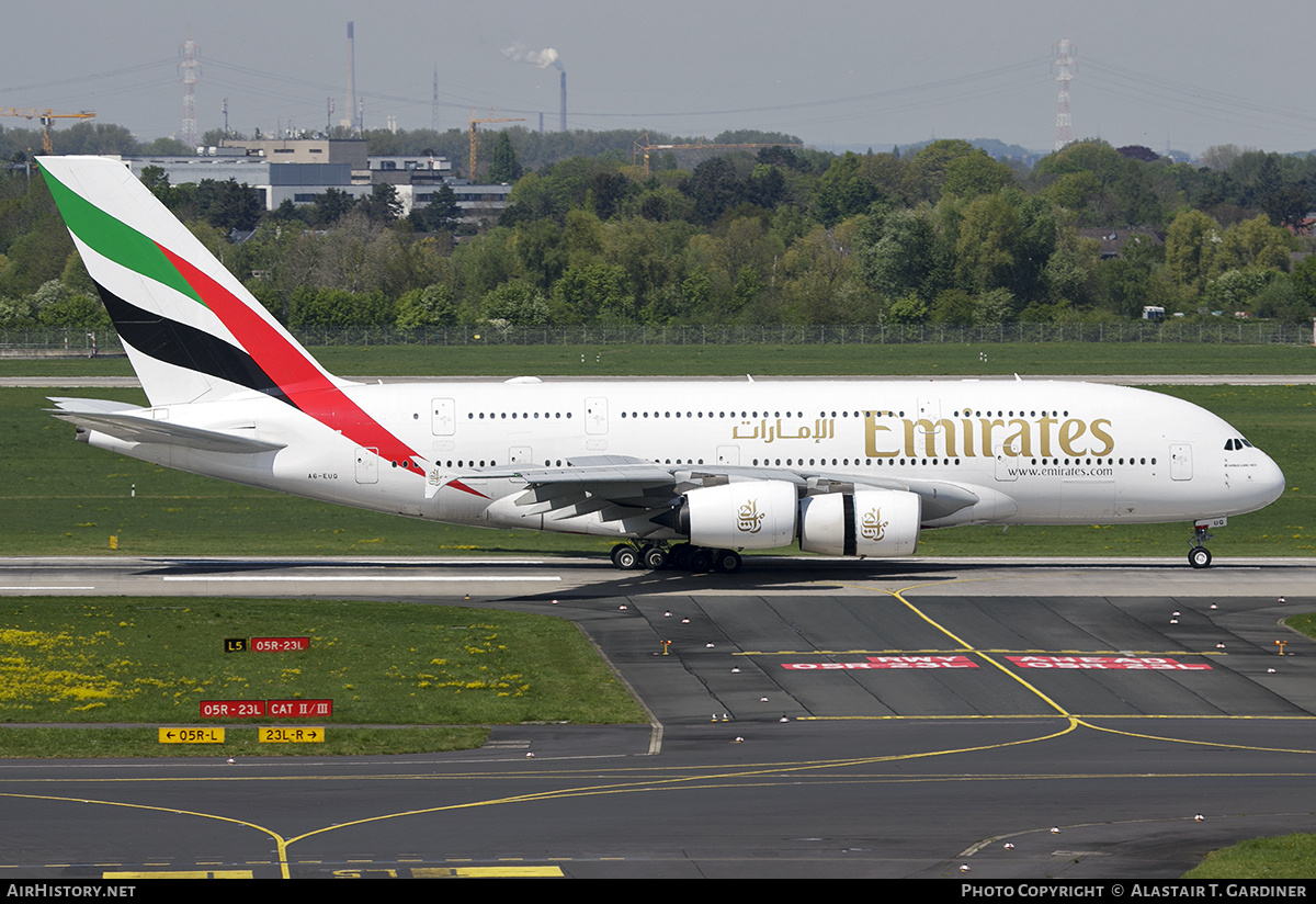 Aircraft Photo of A6-EUQ | Airbus A380-842 | Emirates | AirHistory.net #813711