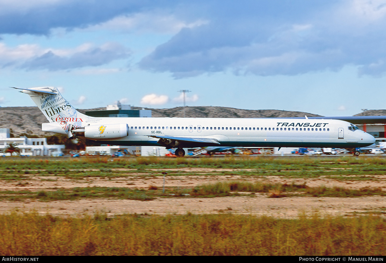 Aircraft Photo of SE-RBL | McDonnell Douglas MD-83 (DC-9-83) | Transjet Airways | AirHistory.net #814029