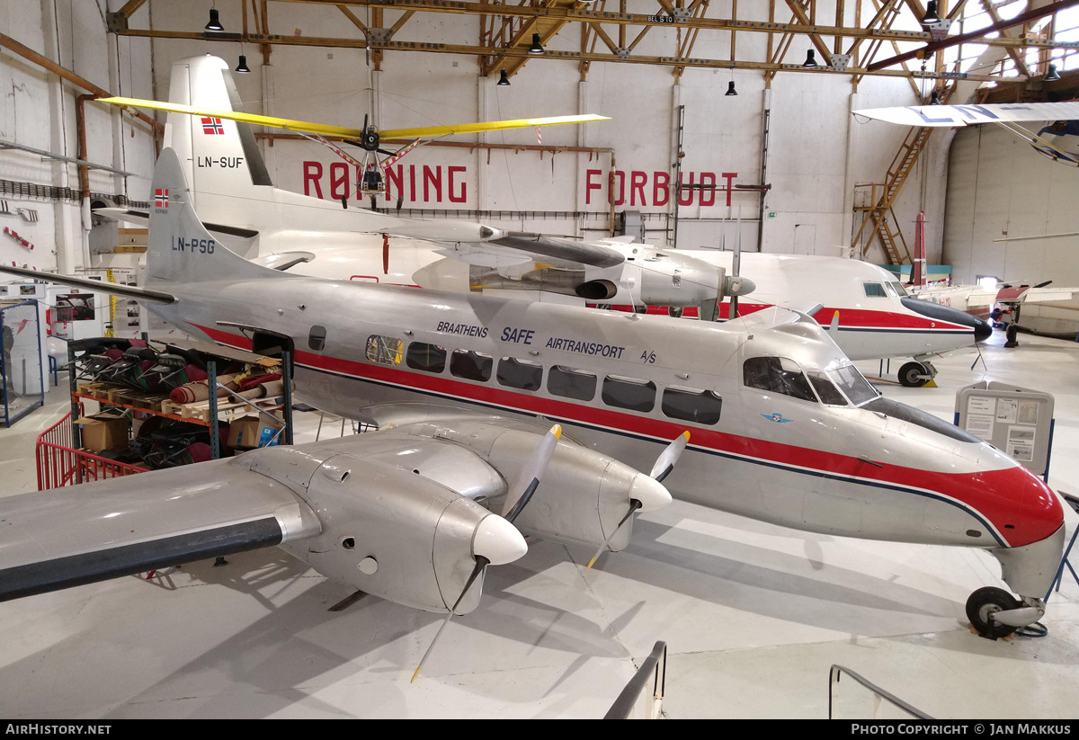 Aircraft Photo of LN-PSG | De Havilland D.H. 114 Heron 1B | Braathens SAFE | AirHistory.net #814076