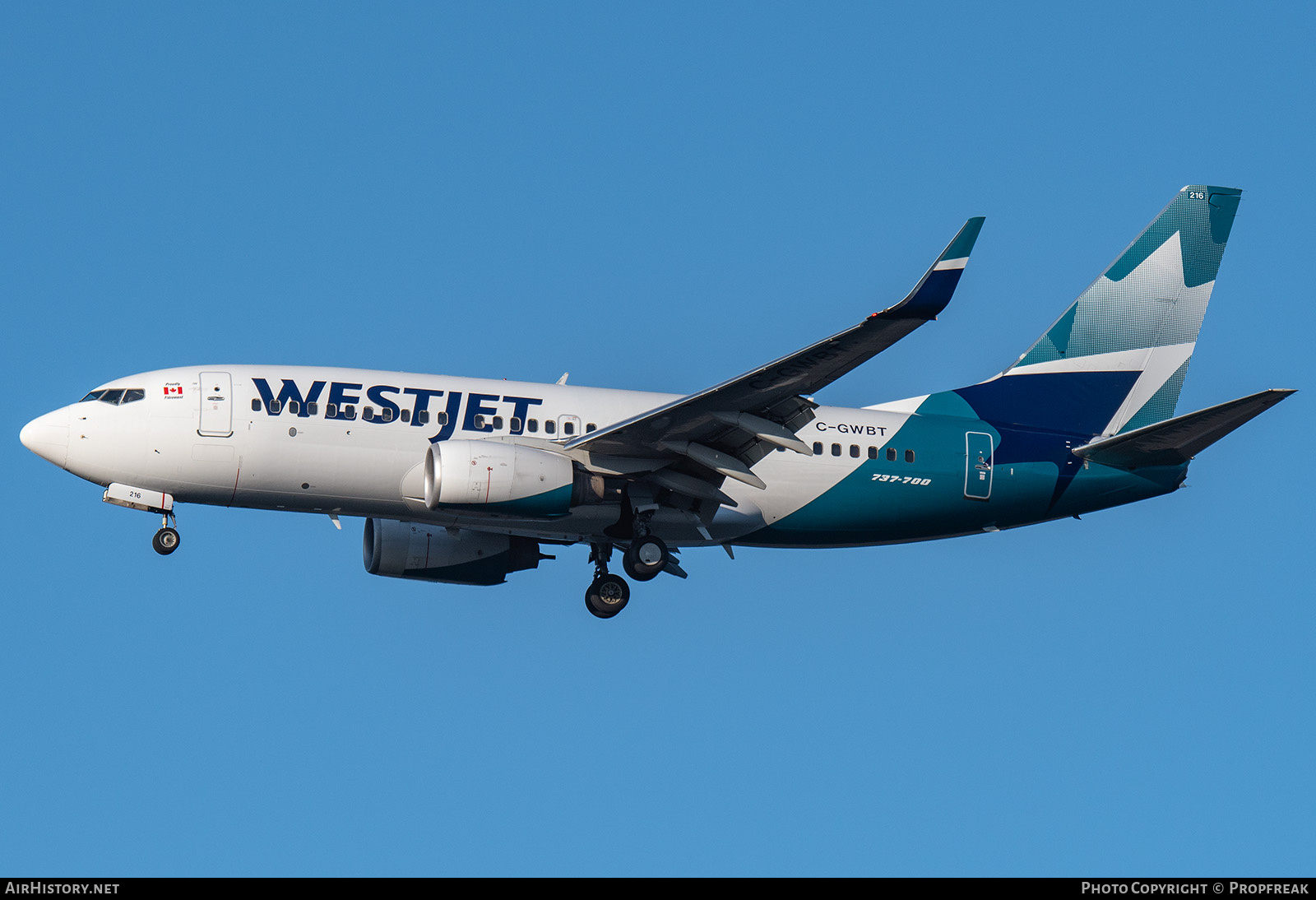 Aircraft Photo of C-GWBT | Boeing 737-7CT | WestJet | AirHistory.net #814845