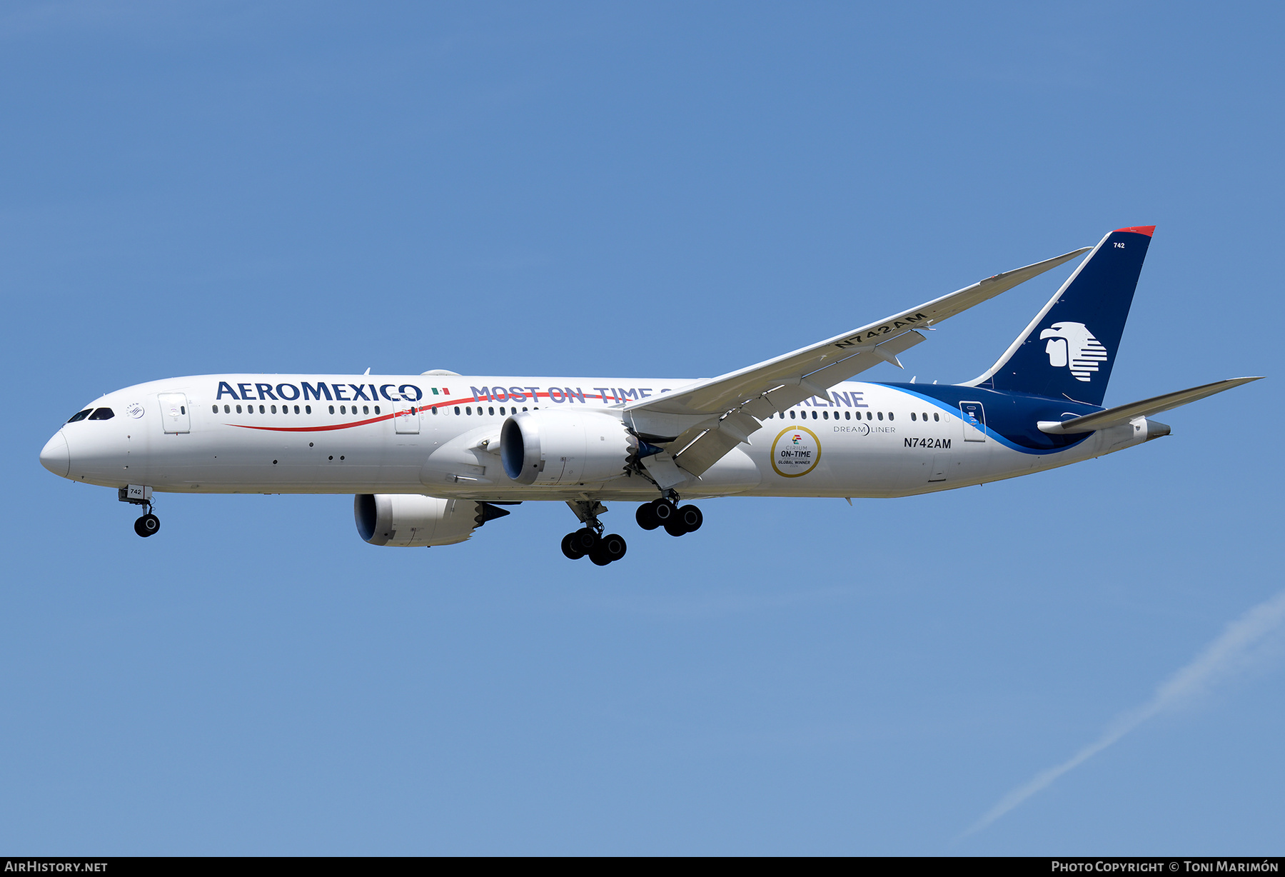 Aircraft Photo of N742AM | Boeing 787-9 Dreamliner | AeroMéxico | AirHistory.net #815321
