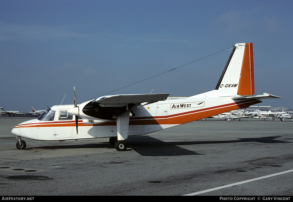 Aircraft Photo of C-GKAW | Britten-Norman BN-2A-8 Islander | AirWest Airlines | AirHistory.net #815382