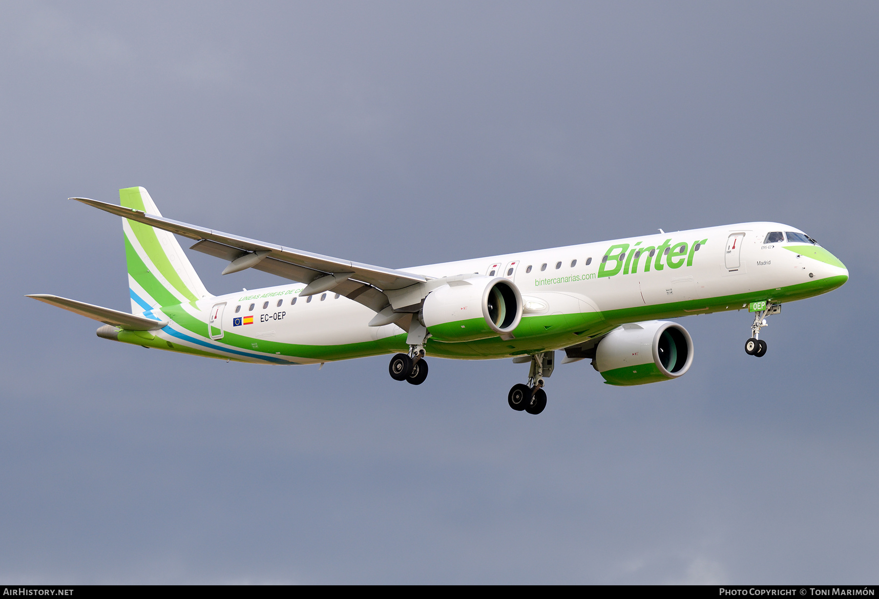 Aircraft Photo of EC-OEP | Embraer 195-E2 (ERJ-190-400) | Binter Canarias | AirHistory.net #815428