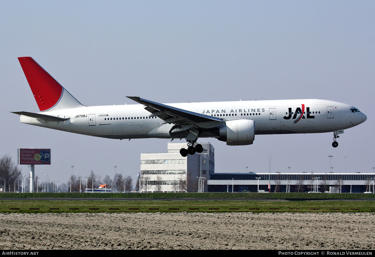 Aircraft Photo of JA708J | Boeing 777-246/ER | Japan Airlines - JAL | AirHistory.net #815478