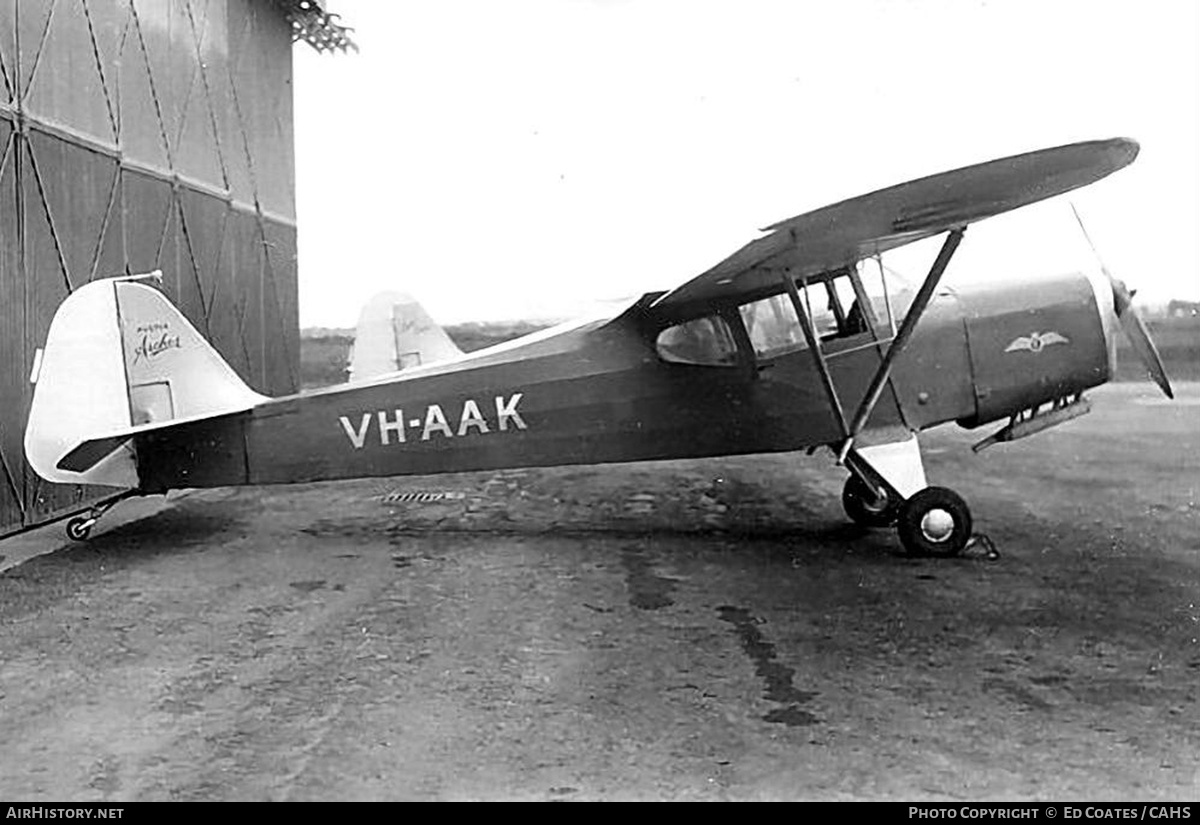 Aircraft Photo of VH-AAK | Auster J-4 Archer | Kingsford Smith Flying Service | AirHistory.net #815678
