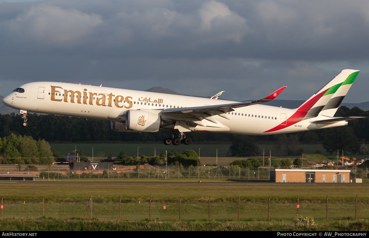 Aircraft Photo of A6-EXD | Airbus A350-941 | Emirates | AirHistory.net #815764
