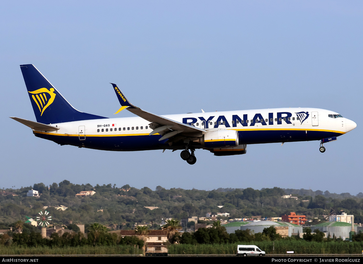 Aircraft Photo of 9H-QAS | Boeing 737-8AS | Ryanair | AirHistory.net #815861