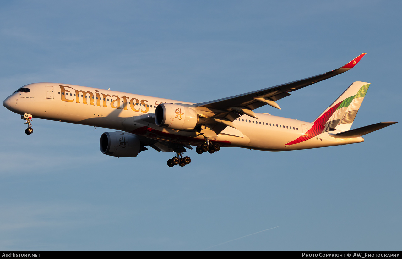 Aircraft Photo of A6-EXB | Airbus A350-941 | Emirates | AirHistory.net #816002