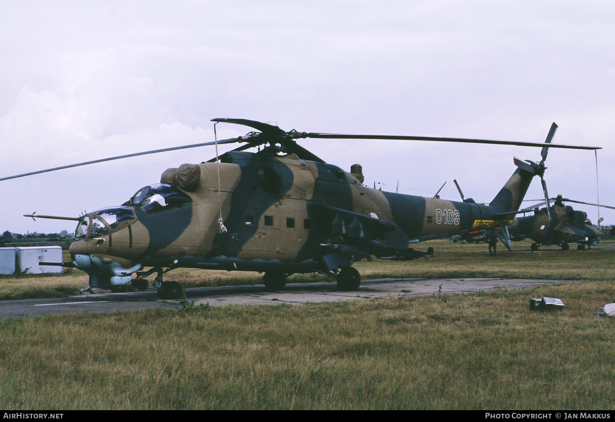 Aircraft Photo of 0103 | Mil Mi-24D | Czechoslovakia - Air Force | AirHistory.net #816112