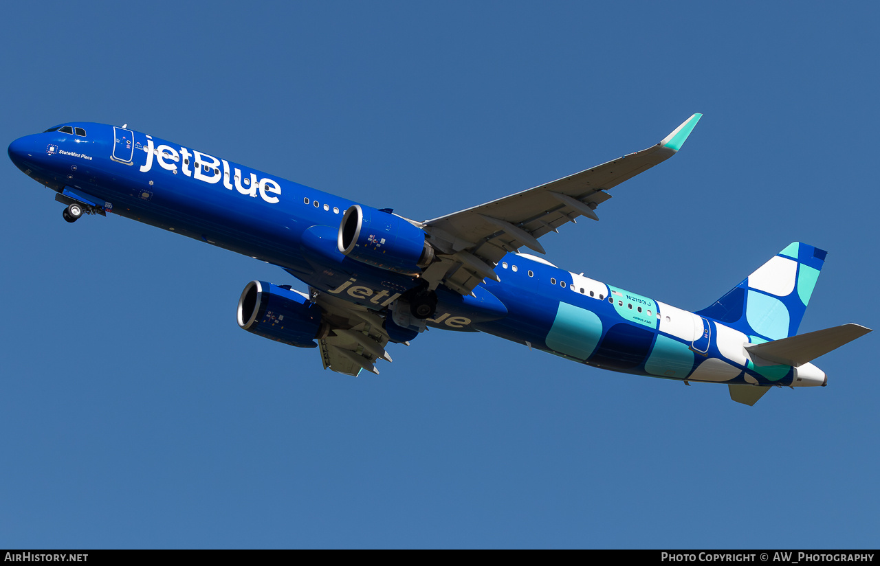 Aircraft Photo of N2193J | Airbus A321-271NX | JetBlue Airways | AirHistory.net #816241