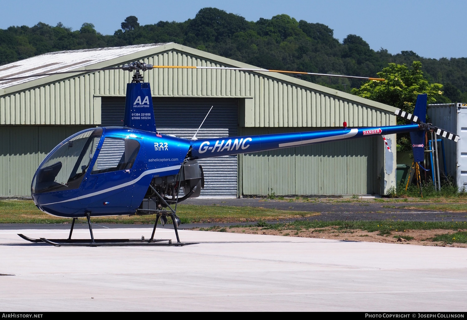 Aircraft Photo of G-HANC | Robinson R-22 Beta | AA Helicopters | AirHistory.net #816243