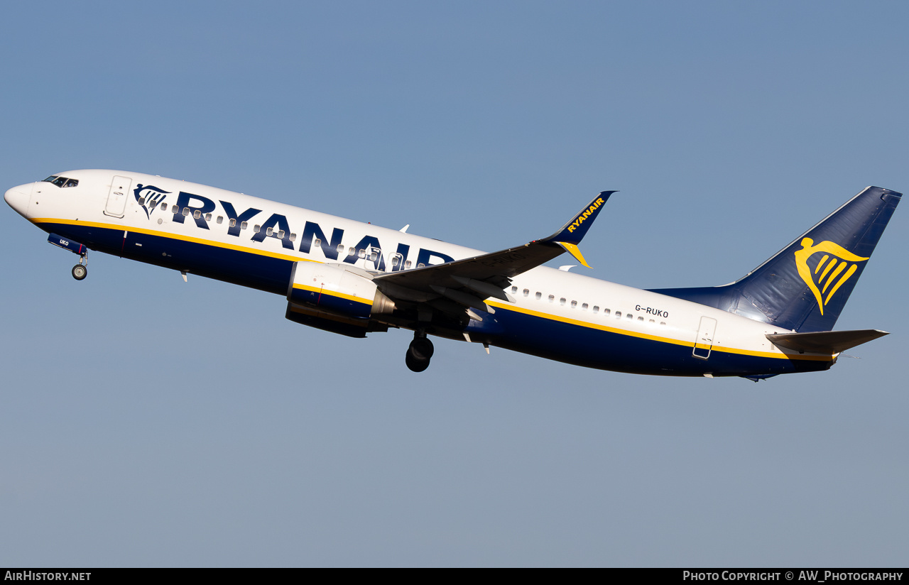 Aircraft Photo of G-RUKO | Boeing 737-8AS | Ryanair | AirHistory.net #816368