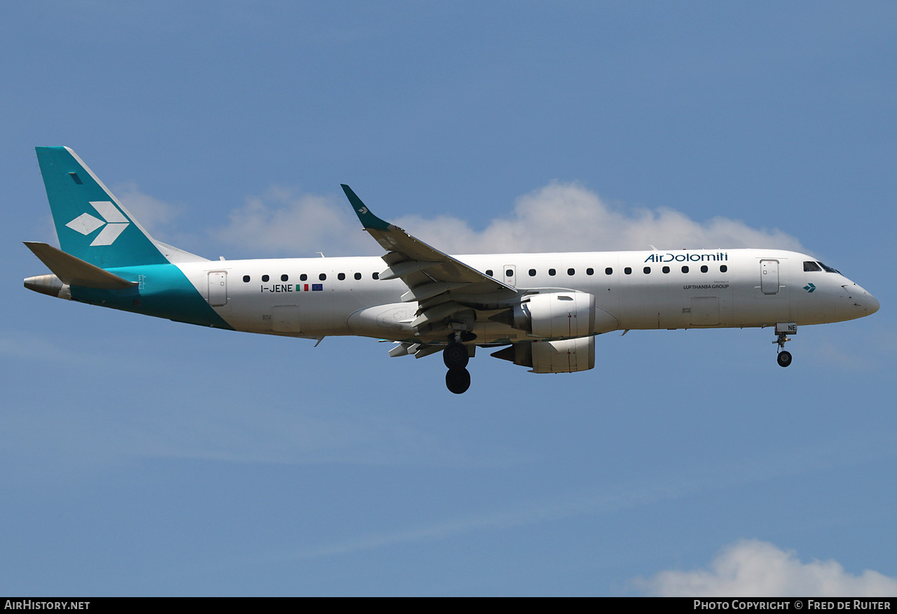 Aircraft Photo of I-JENE | Embraer 190LR (ERJ-190-100LR) | Air Dolomiti | AirHistory.net #816489