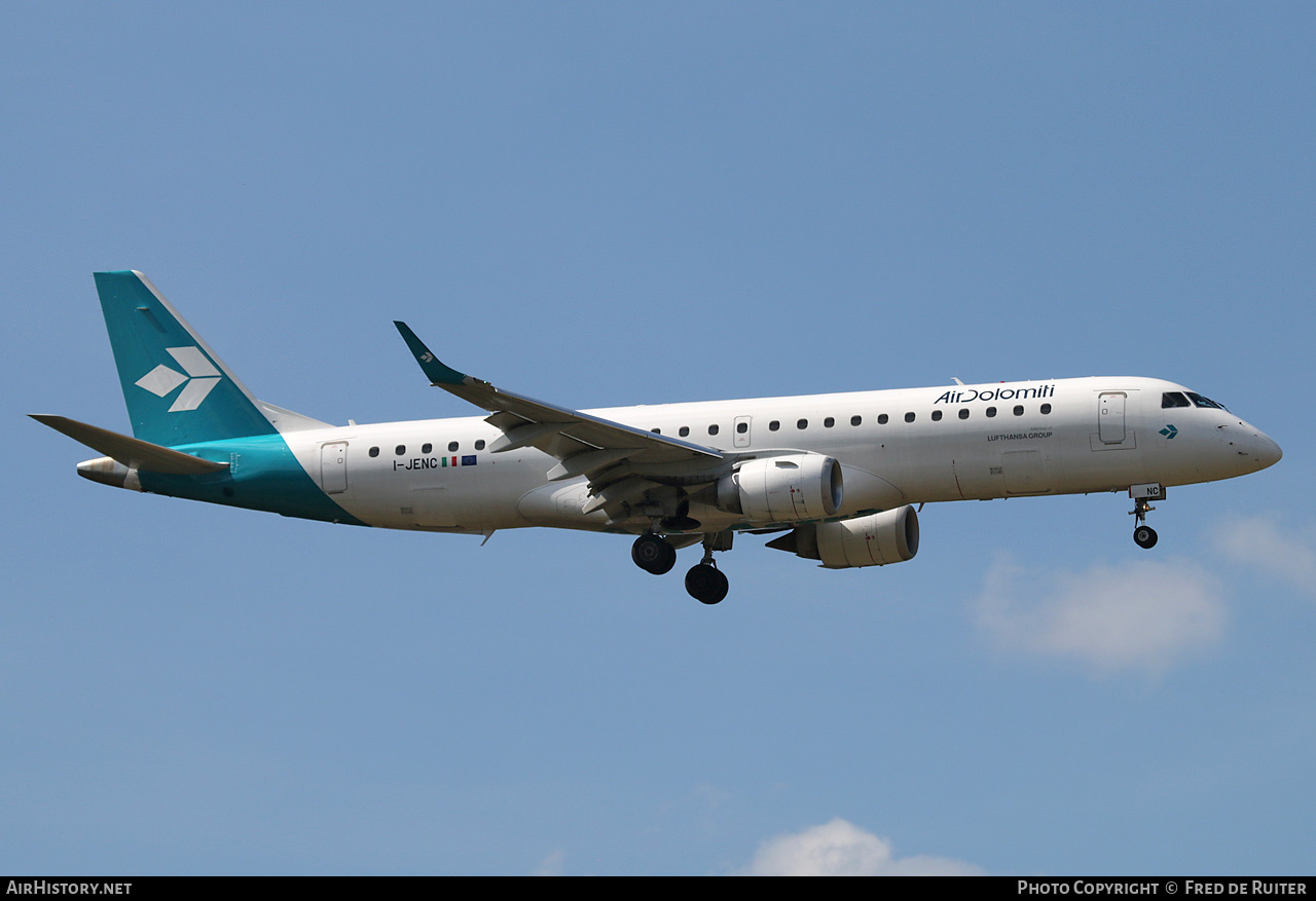 Aircraft Photo of I-JENC | Embraer 190LR (ERJ-190-100LR) | Air Dolomiti | AirHistory.net #816505