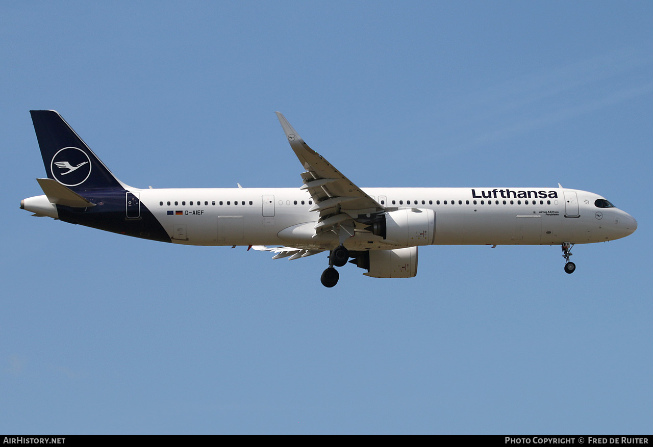 Aircraft Photo of D-AIEF | Airbus A321-271NX | Lufthansa | AirHistory.net #816545