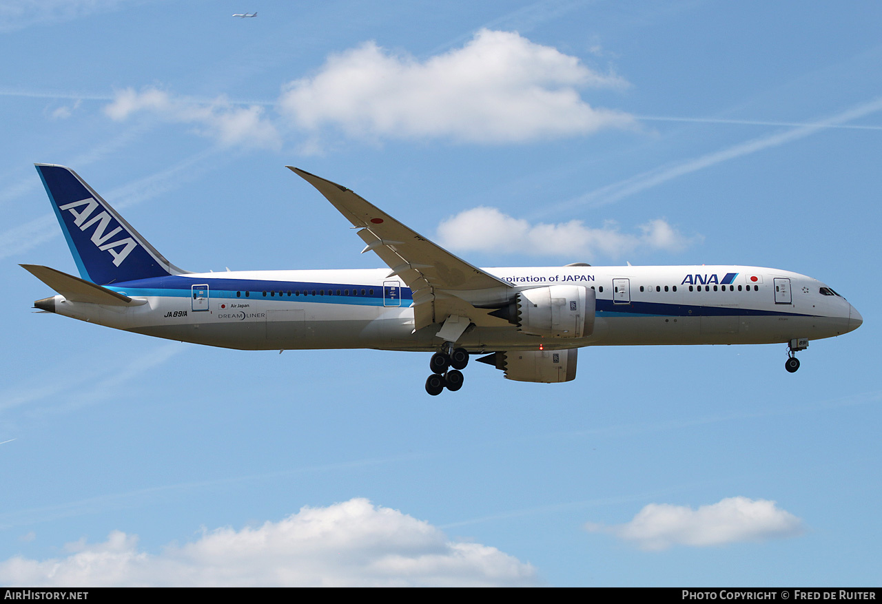Aircraft Photo of JA891A | Boeing 787-9 Dreamliner | All Nippon Airways - ANA | AirHistory.net #816569
