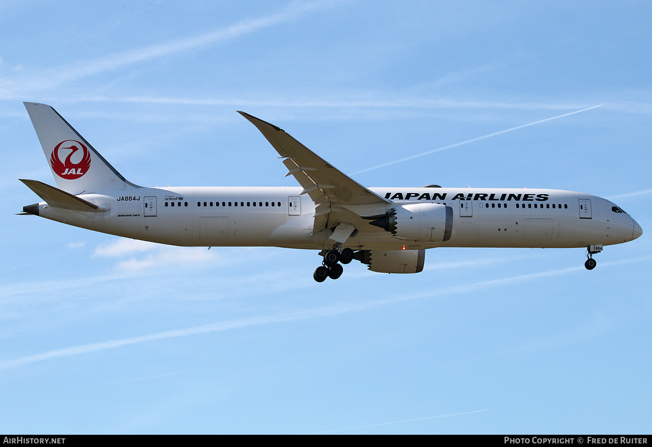 Aircraft Photo of JA864J | Boeing 787-9 Dreamliner | Japan Airlines - JAL | AirHistory.net #816627