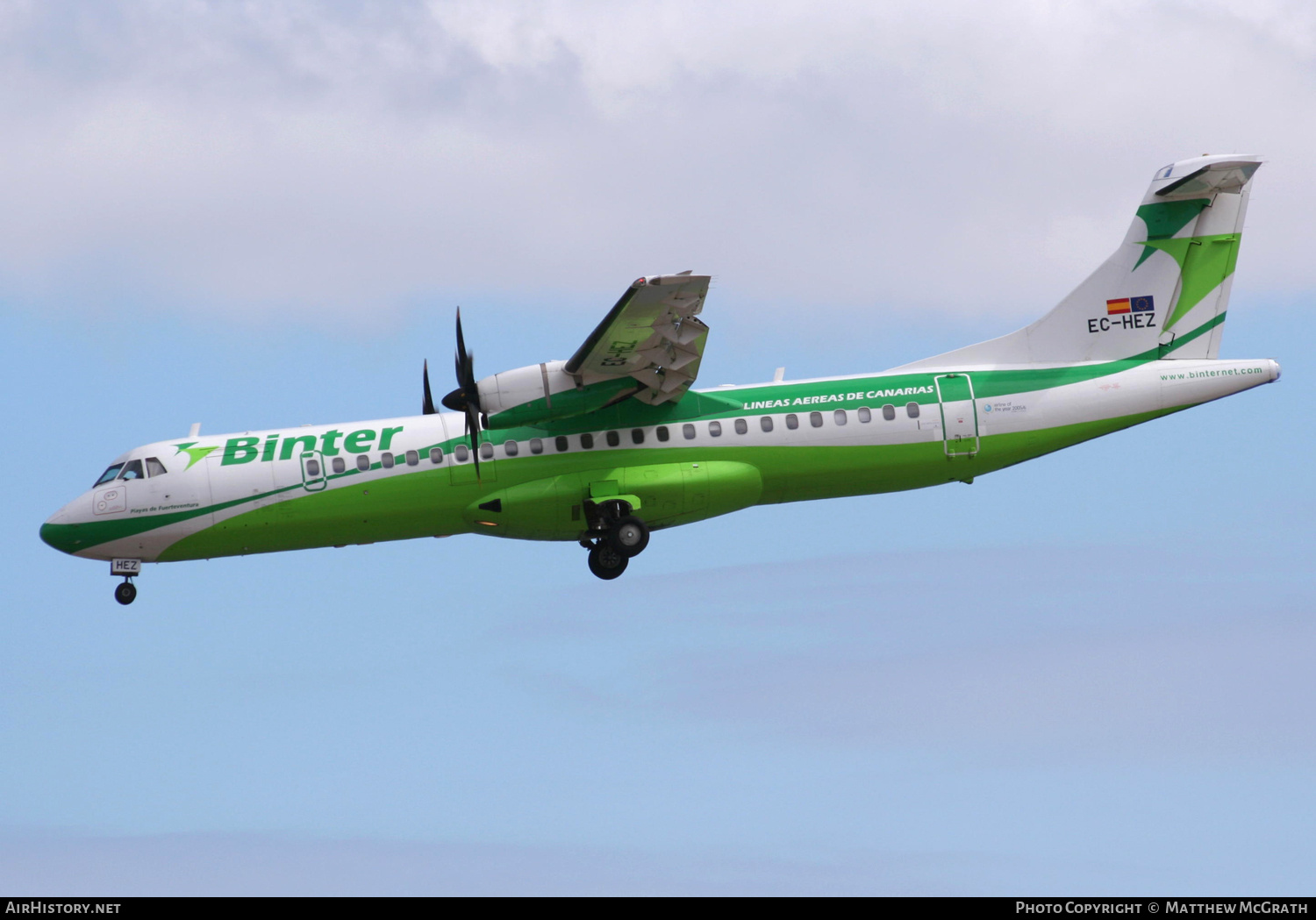 Aircraft Photo of EC-HEZ | ATR ATR-72-500 (ATR-72-212A) | Binter Canarias | AirHistory.net #816683