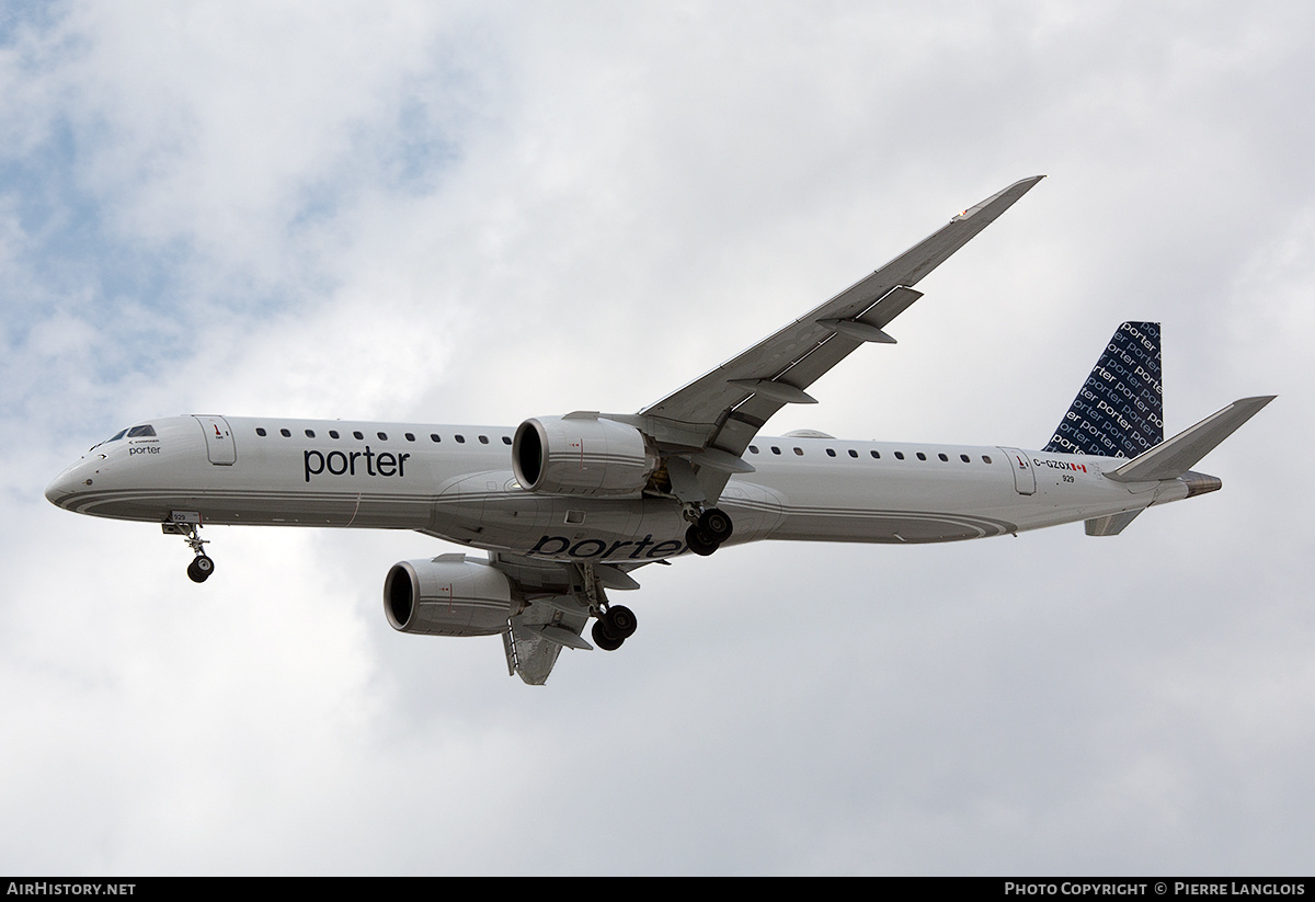 Aircraft Photo of C-GZQX | Embraer 195-E2 (ERJ-190-400) | Porter Airlines | AirHistory.net #816684