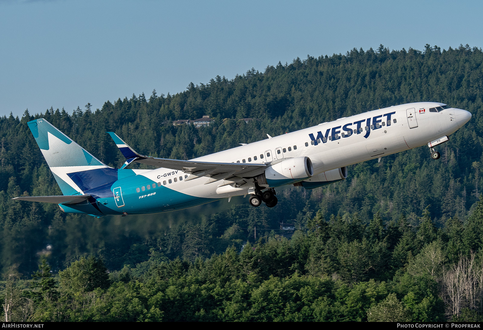 Aircraft Photo of C-GWSV | Boeing 737-8CT | WestJet | AirHistory.net #817127