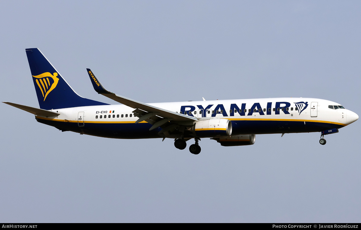 Aircraft Photo of EI-EVO | Boeing 737-8AS | Ryanair | AirHistory.net #817302