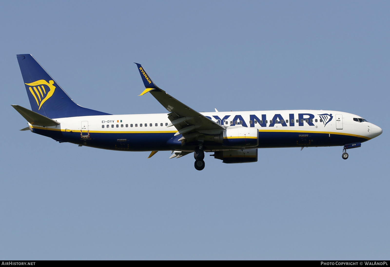 Aircraft Photo of EI-DYV | Boeing 737-8AS | Ryanair | AirHistory.net #817453