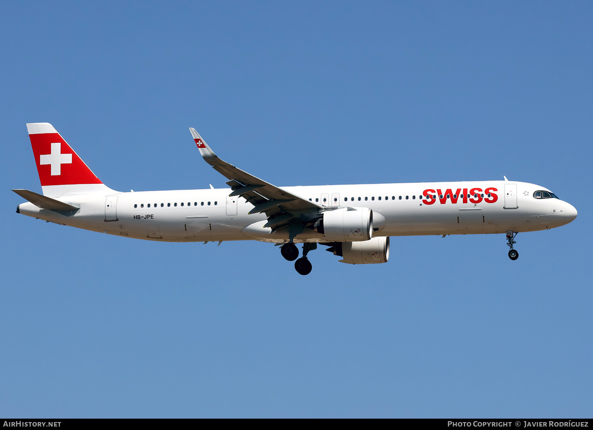 Aircraft Photo of HB-JPE | Airbus A321-271NX | Swiss International Air Lines | AirHistory.net #817493