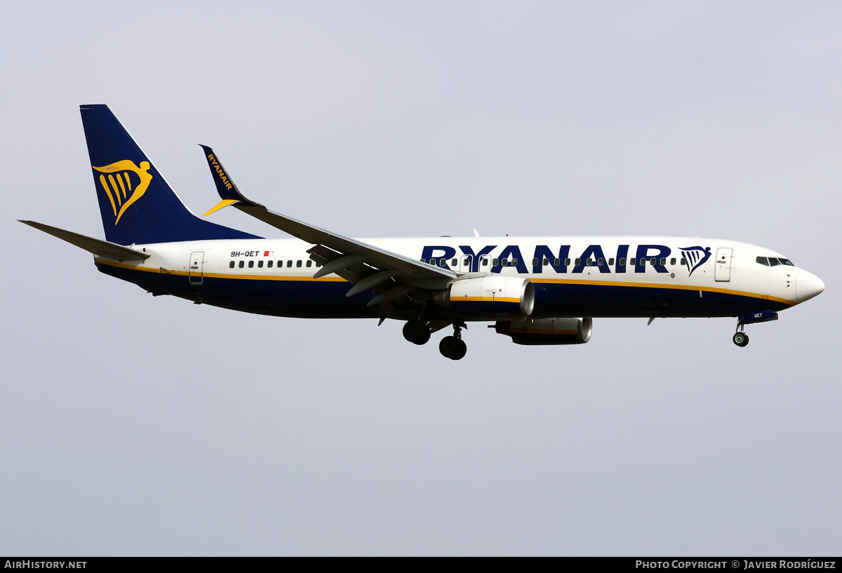 Aircraft Photo of 9H-QET | Boeing 737-8AS | Ryanair | AirHistory.net #817830