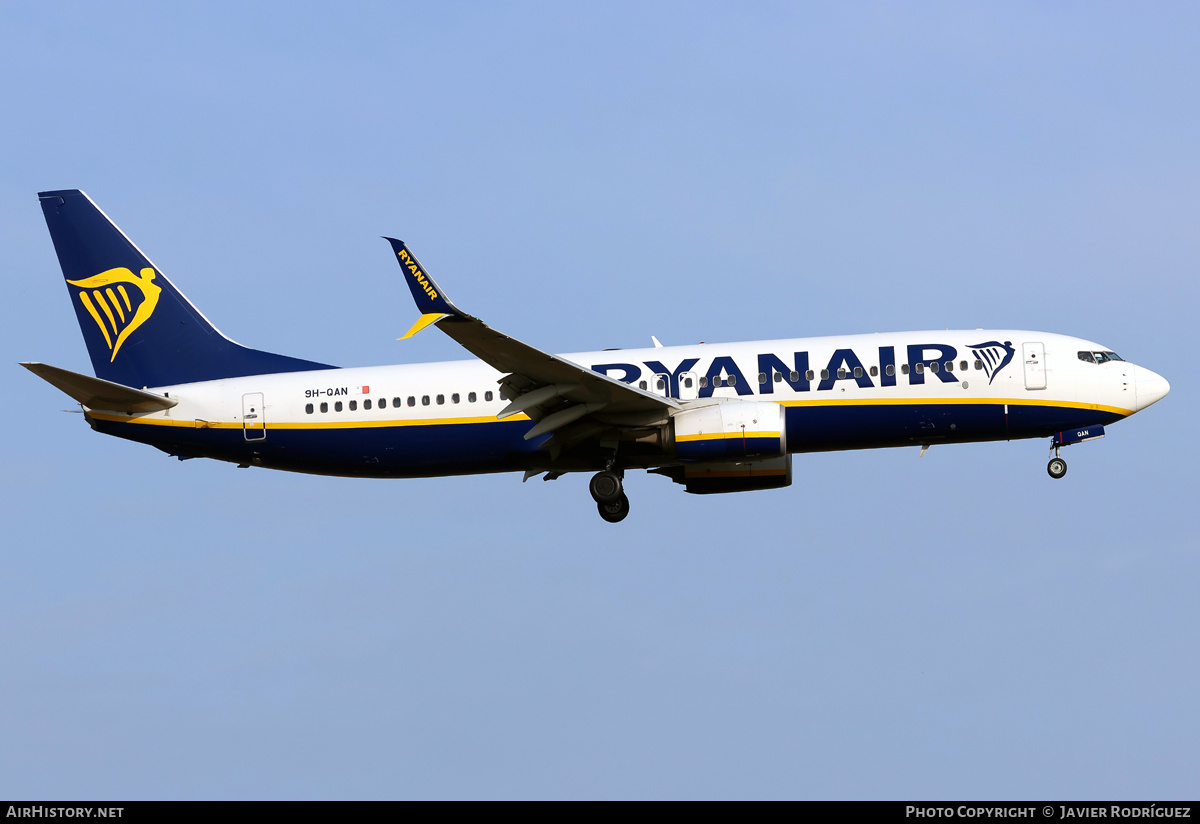 Aircraft Photo of 9H-QAN | Boeing 737-800 | Ryanair | AirHistory.net #818048