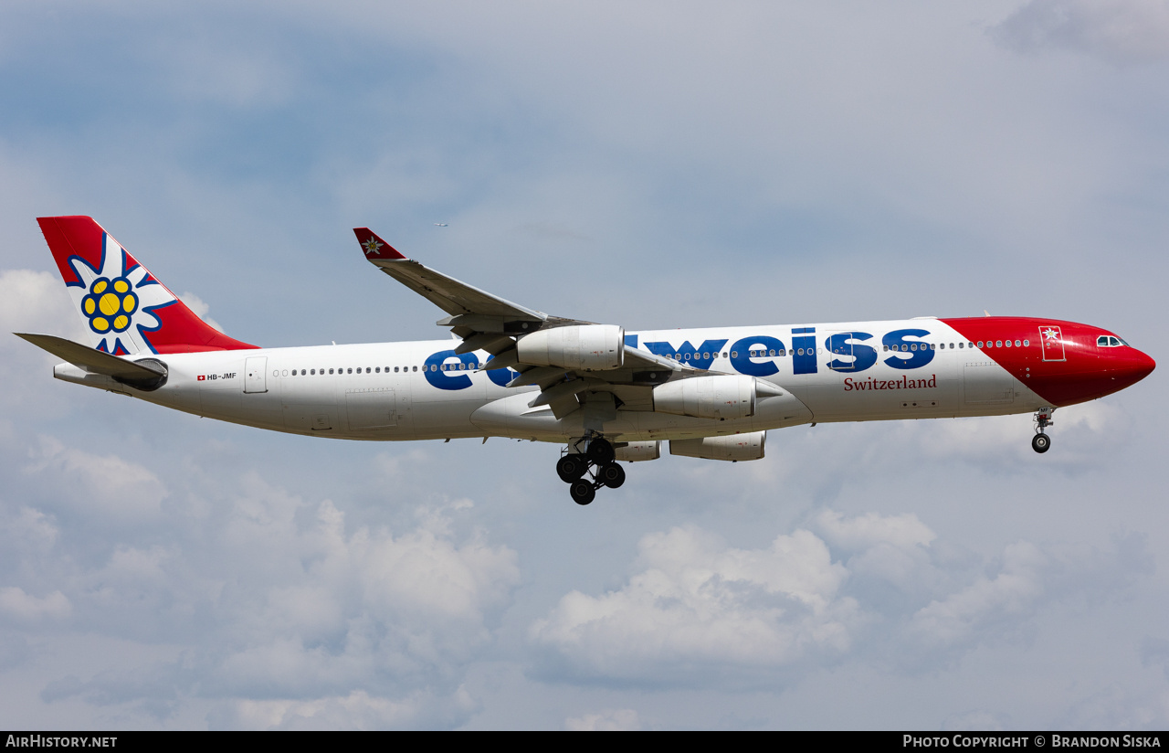 Aircraft Photo of HB-JMF | Airbus A340-313E | Edelweiss Air | AirHistory.net #818069