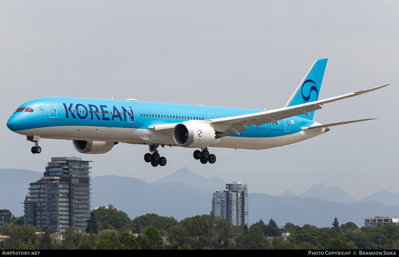 Aircraft Photo of HL8515 | Boeing 787-10 Dreamliner | Korean Air | AirHistory.net #818117