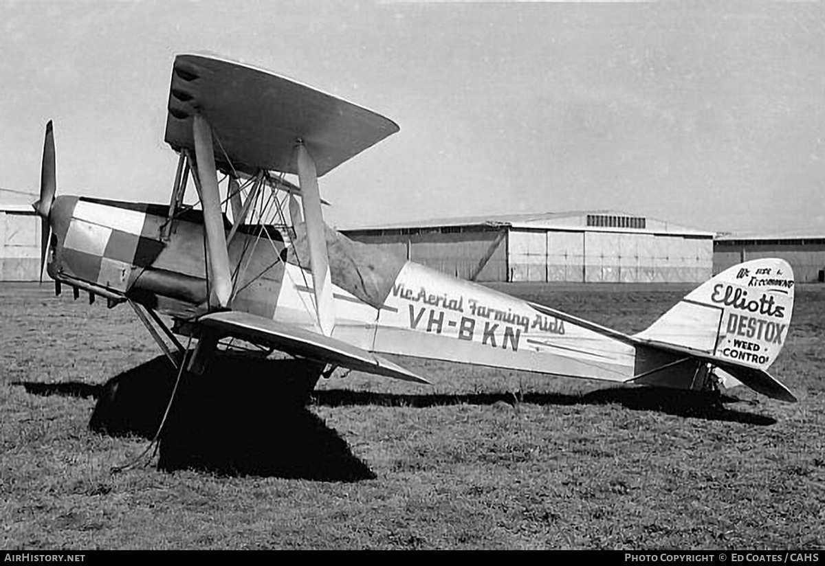 Aircraft Photo of VH-BKN | De Havilland D.H. 82A Tiger Moth | Victorian Aerial Farming Aids | AirHistory.net #818130