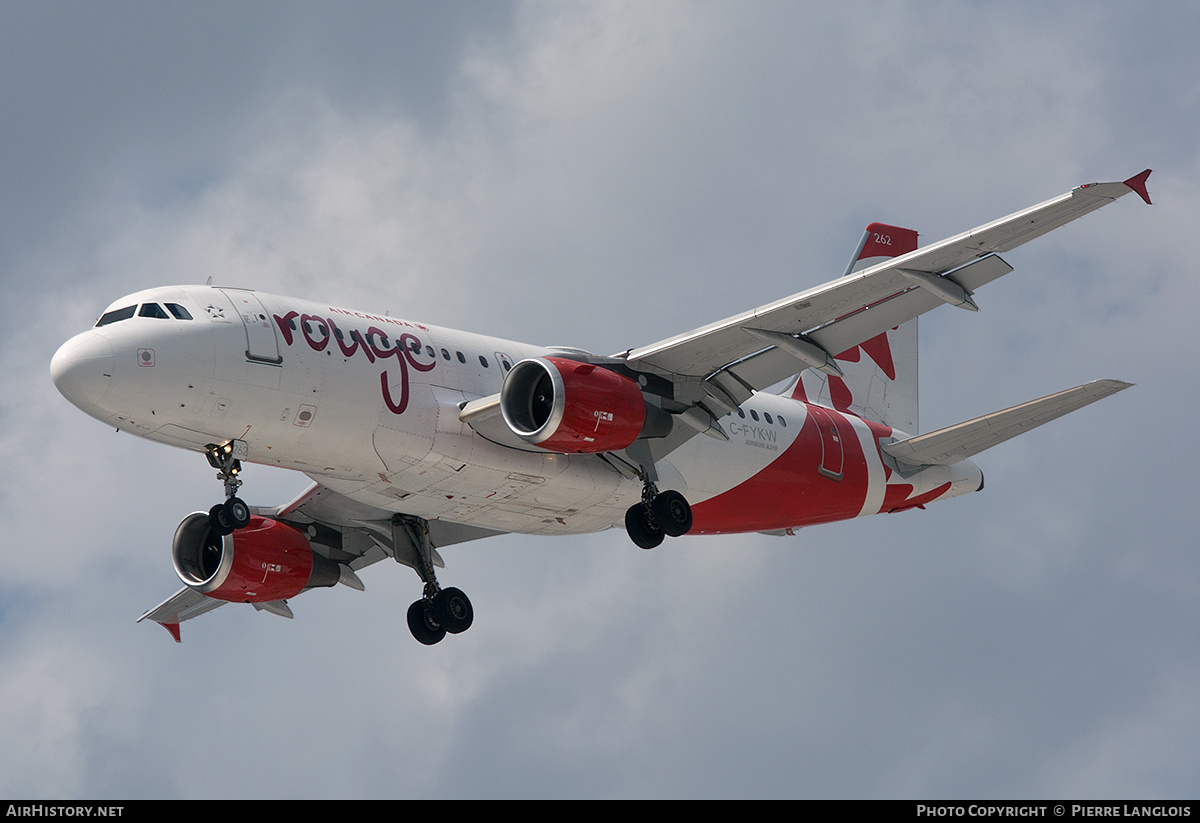 Aircraft Photo of C-FYKW | Airbus A319-114 | Air Canada Rouge | AirHistory.net #818569