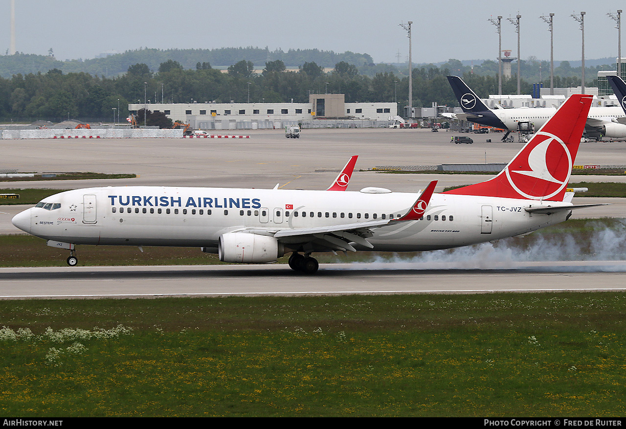 Aircraft Photo of TC-JVZ | Boeing 737-8F2 | Turkish Airlines | AirHistory.net #818852