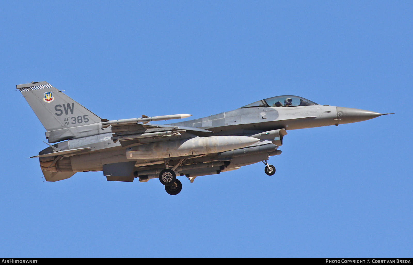 Aircraft Photo of 91-0385 / AF91-385 | General Dynamics F-16CM Fighting Falcon | USA - Air Force | AirHistory.net #819253