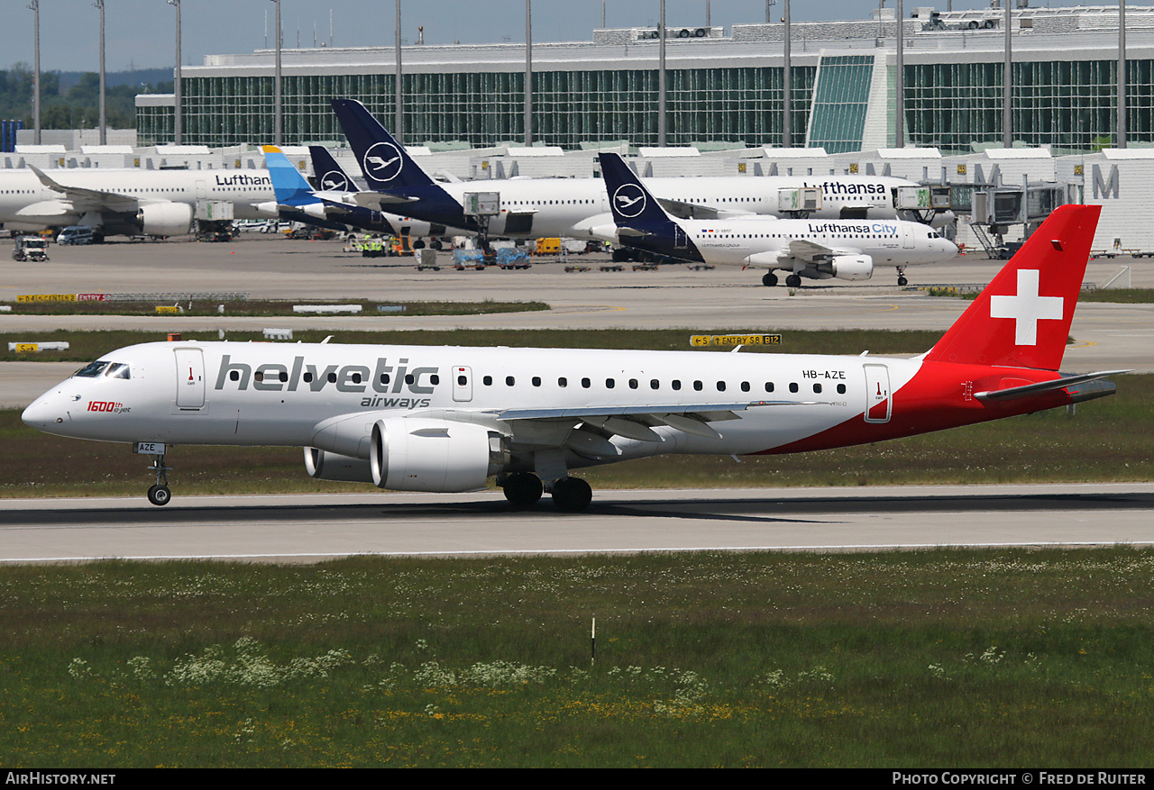Aircraft Photo of HB-AZE | Embraer 190-E2 (ERJ-190-300) | Helvetic Airways | AirHistory.net #819282