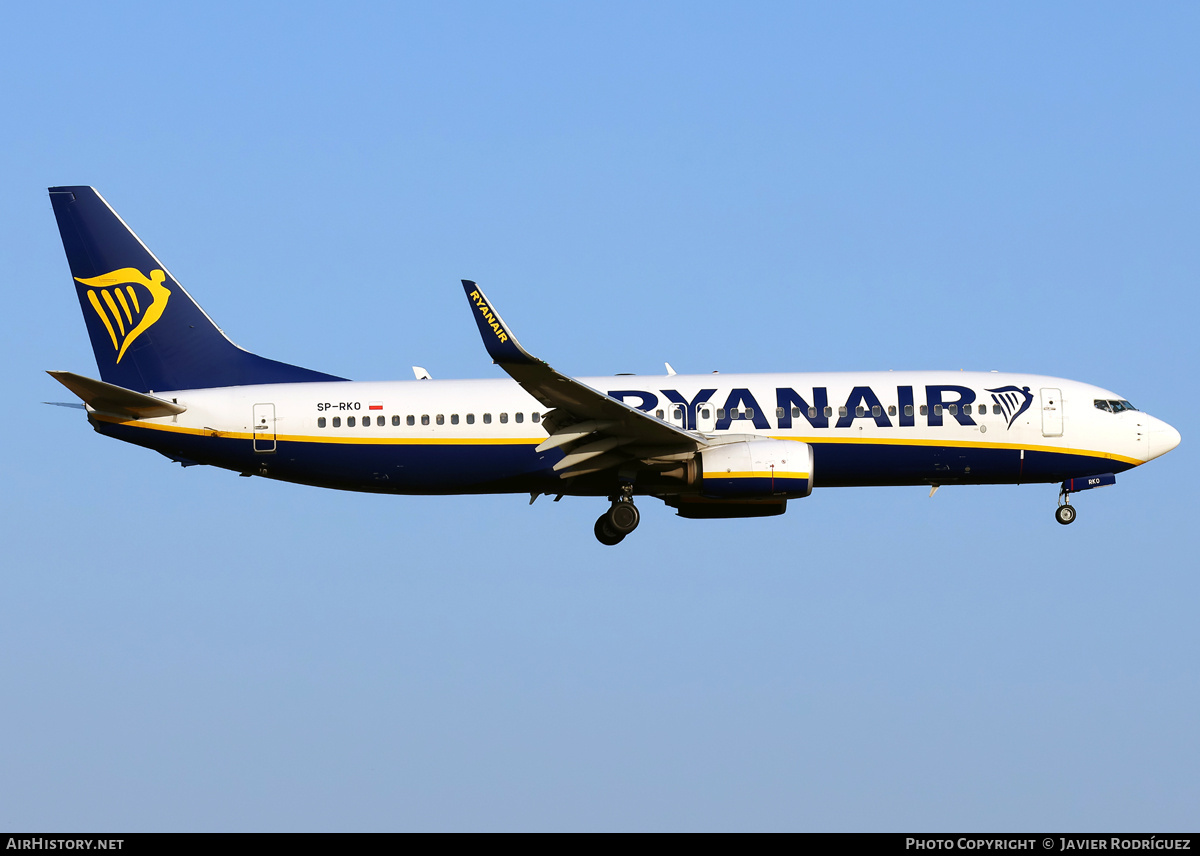 Aircraft Photo of SP-RKO | Boeing 737-8AS | Ryanair | AirHistory.net #819335